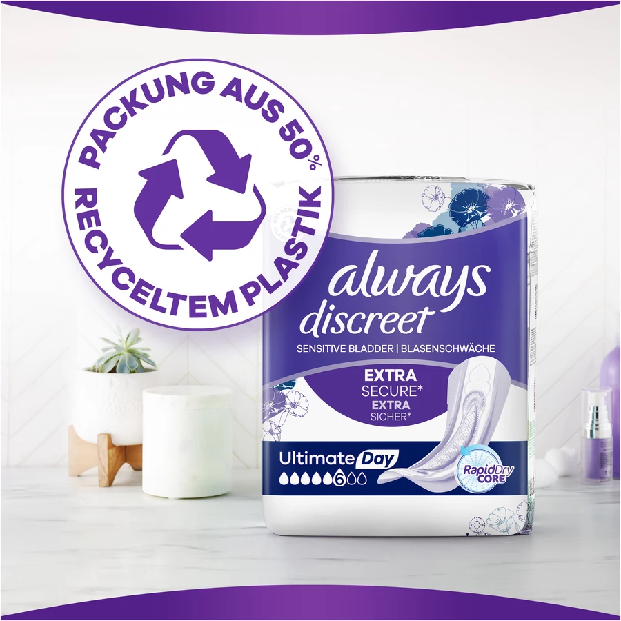 always discreet Inkontinenz-Einlagen, Ultimate Tag Big Pack 16 Einlagen