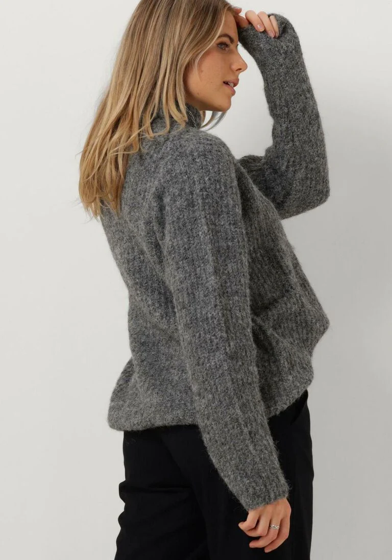 MY ESSENTIAL WARDROBE grijze my essential wardrobe coltrui meenahw knit rollneck