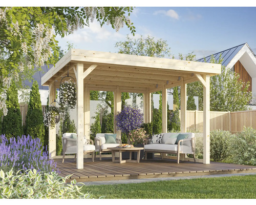 Tuinpaviljoen Palmako Lucy 12,2 m² 349 x 349 cm naturel