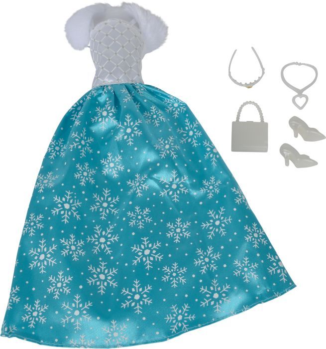 Puppenbekleidung Steffi LOVE – ICE PRINCESS 5-teilig in weiß/türkis