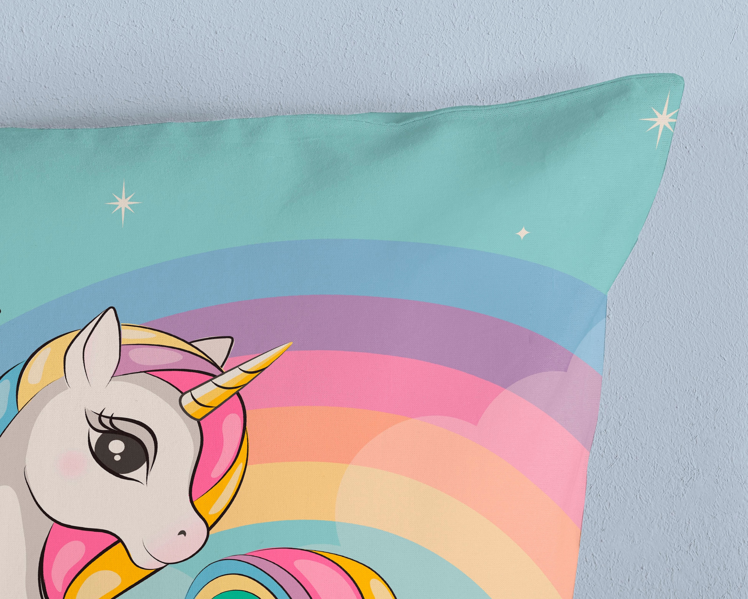 good morning Kinderbettwäsche »Dash« 2 Stk. tlg. Baumwolle, 135x200, Reissverschluss, Wendeoptik, Kind, Mädchen, Einhorn