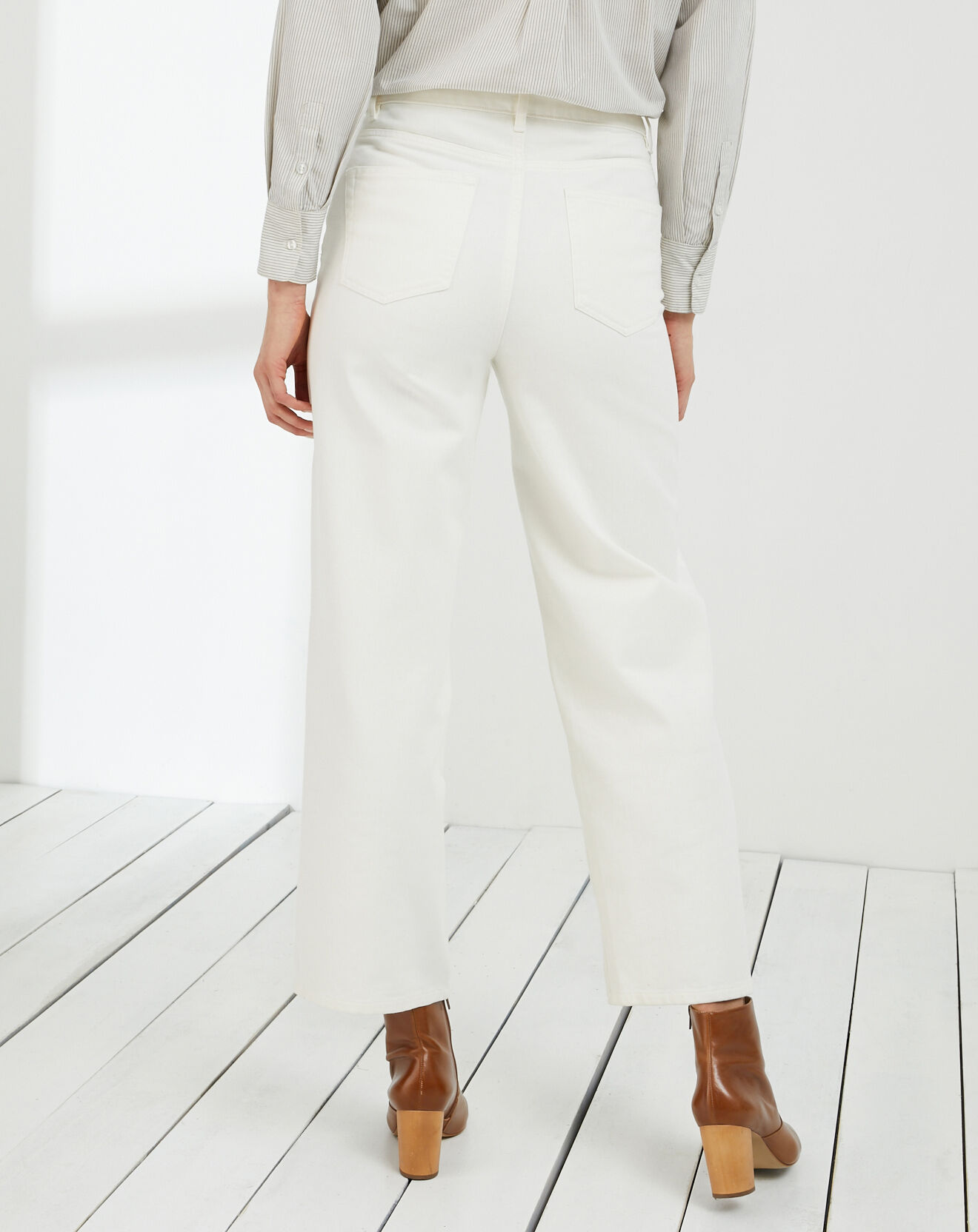 Cyrillus Jean wide leg raccourci L'Emboîtant blanc