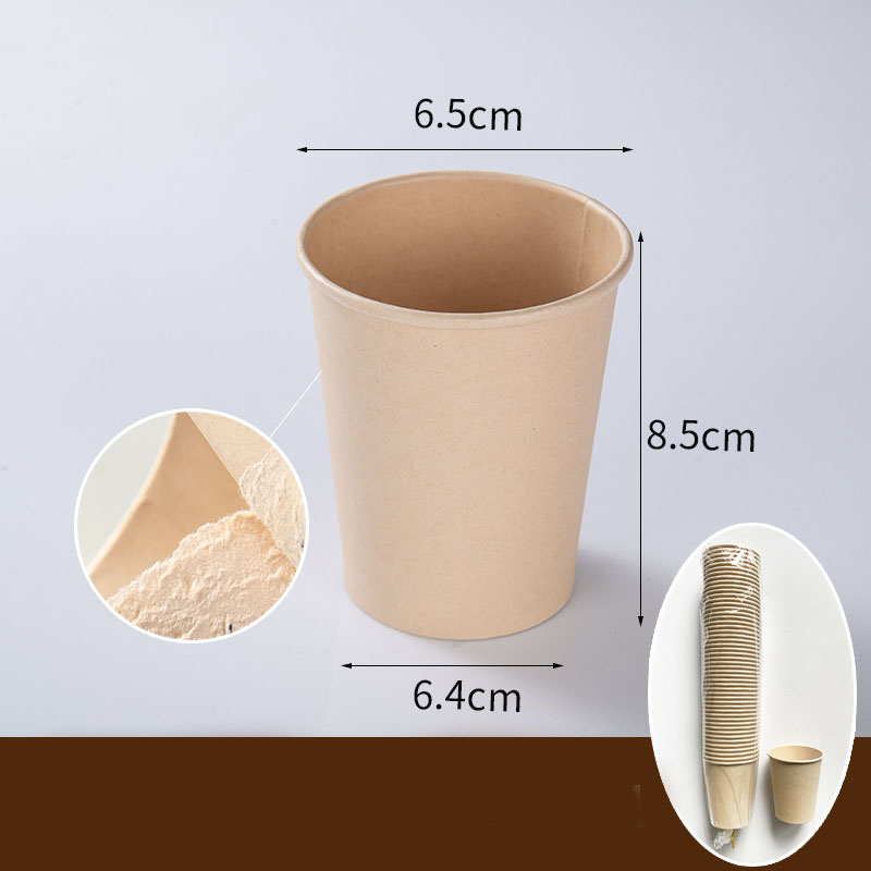 (50er Set) 245ml Einweg Papp Becher Party Geschirr Kaffee Trinkbecher - Braun