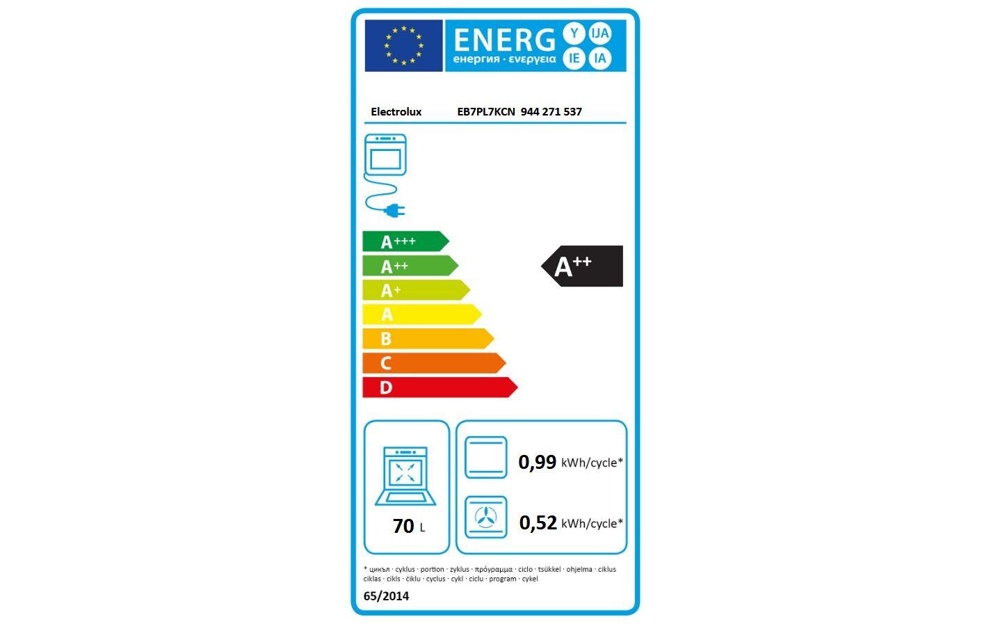Einbaudampfbackofen EB7PL7KCN Dunkelgrau/Silber A++<br>Backofen für den Einbau