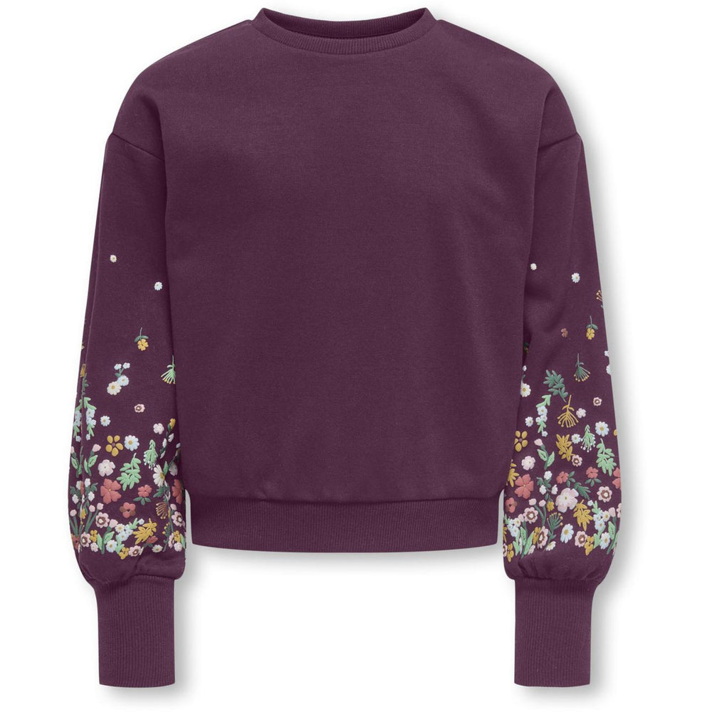 Køb kids ONLY Mauve Wine Sleeve Flower Kogbrooke L/S O-Neck Flower Swt Noos
