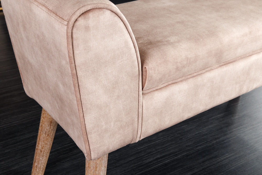 Design Sitzbank SCARLETT 90cm beige coffee Samt