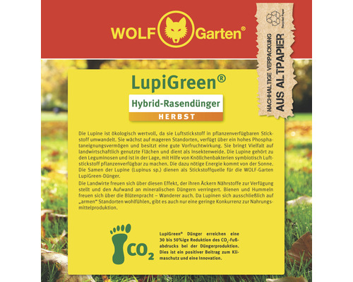 WOLF-Garten LupiGreen Herfstgazonmeststof 5 kg / 110 m² organisch-minerale meststof