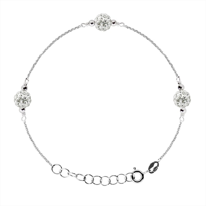 Bracelet trilogie - Cristal blanc - Argent 925