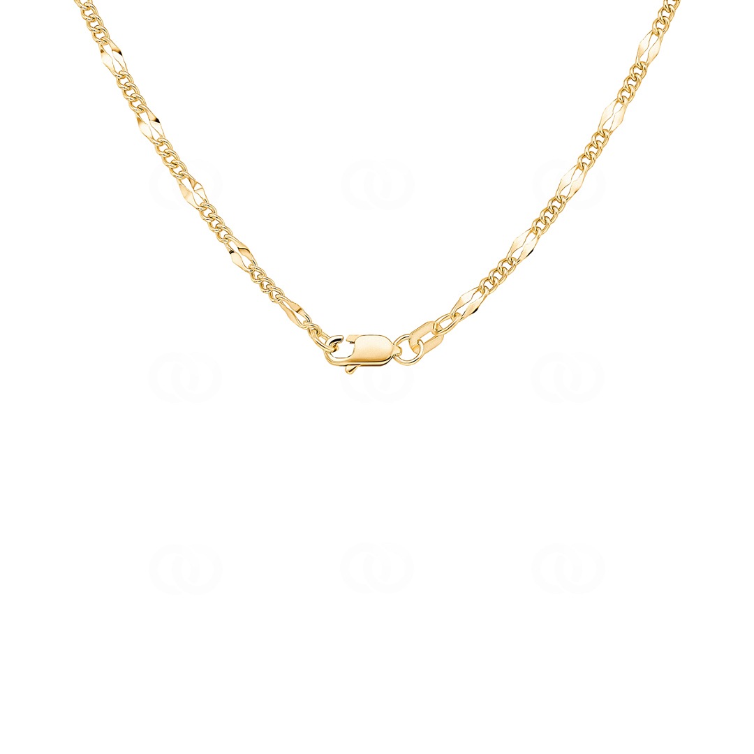 2.2mm Figaro Fantasiekette 750/18 K Gelbgold