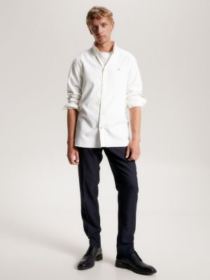 Camisa Oxford Slim Fit com Estampa de Bandeira