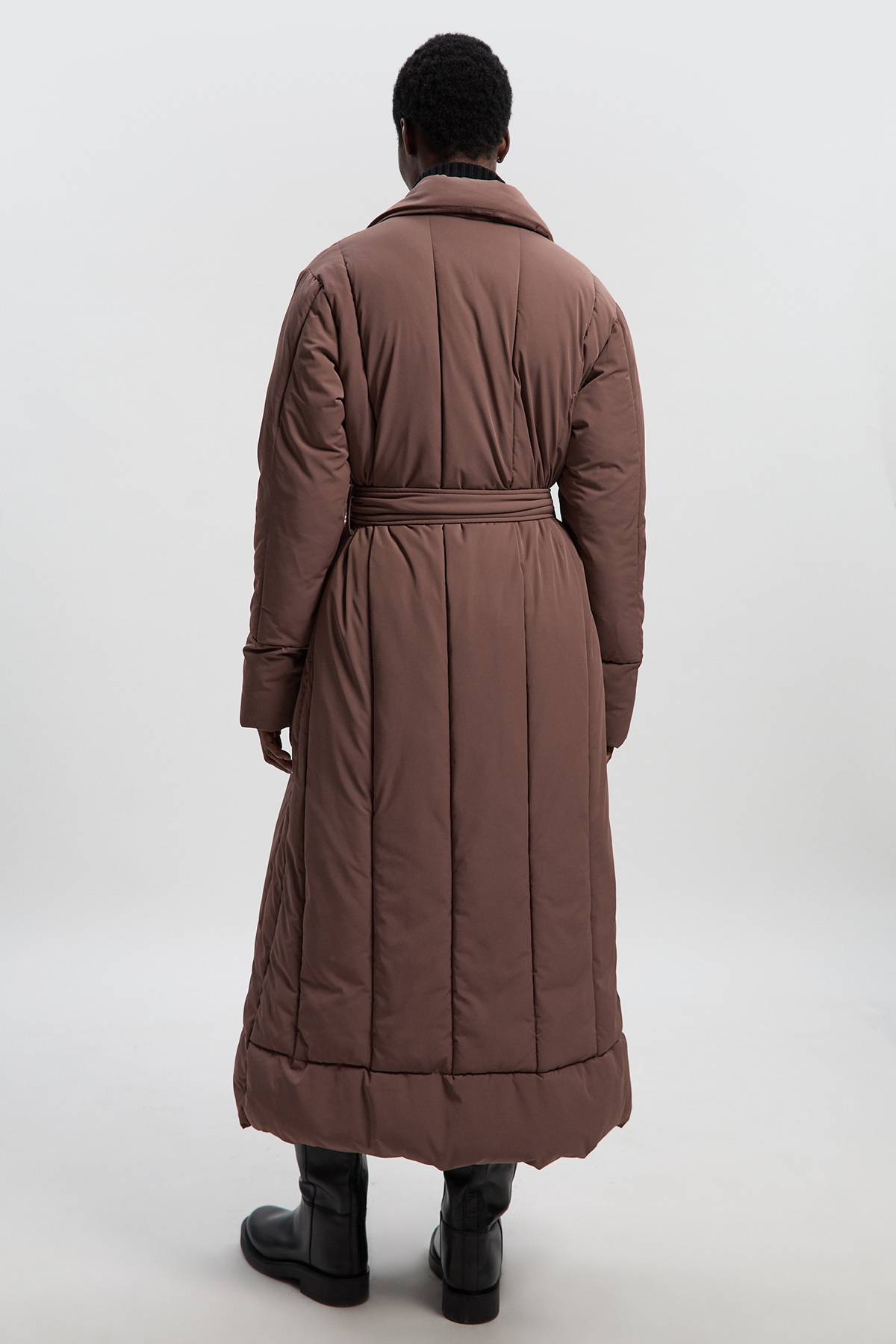 KarenMillen Manteau Mi-Long Matelassé Ceinturé Ésynthétiqueré