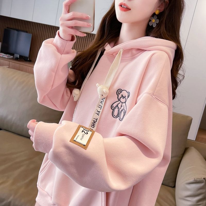 Jewie - Hoodie met geborduurde beer