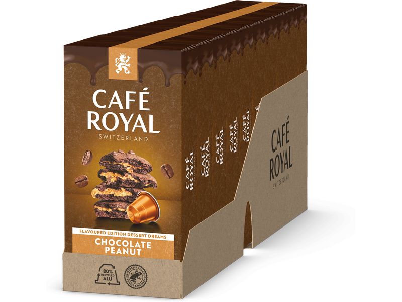 Café Royal Kaffeekapseln für Nespresso Chocolate Peanut 100 Kaffeekapseln für Nespresso Maschinen