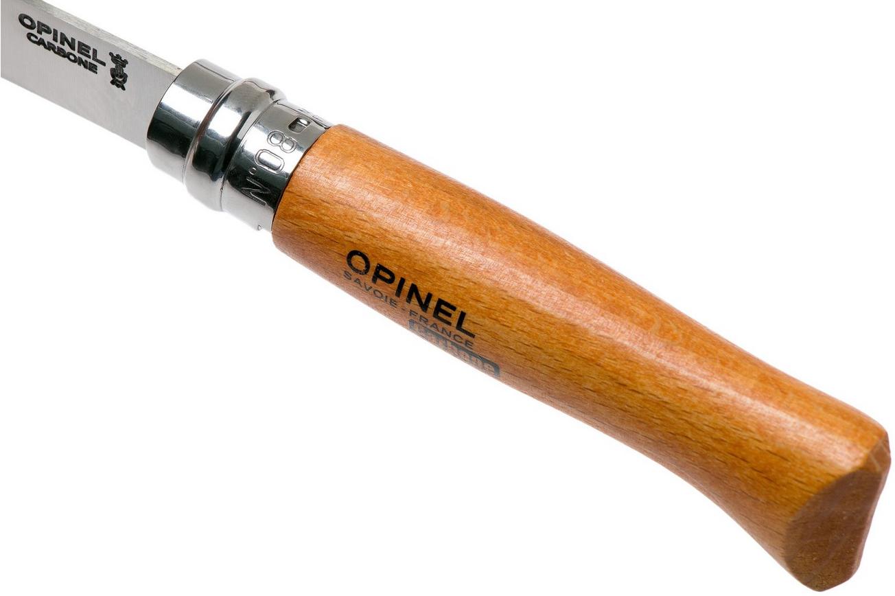Opinel zakmes No. 8 Luxury Range met sheath van synthetisch leer, koolstofstaal