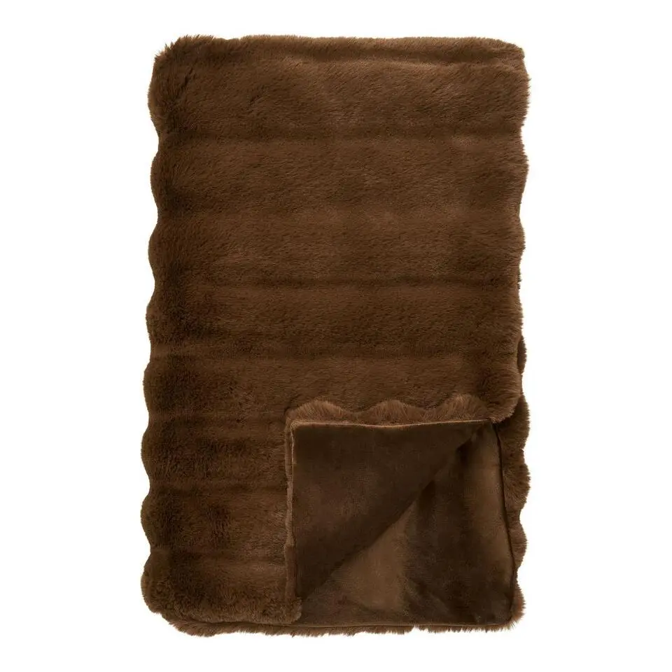 Hioshop Lærke plaid 130×180cm imitatiebont bruin
