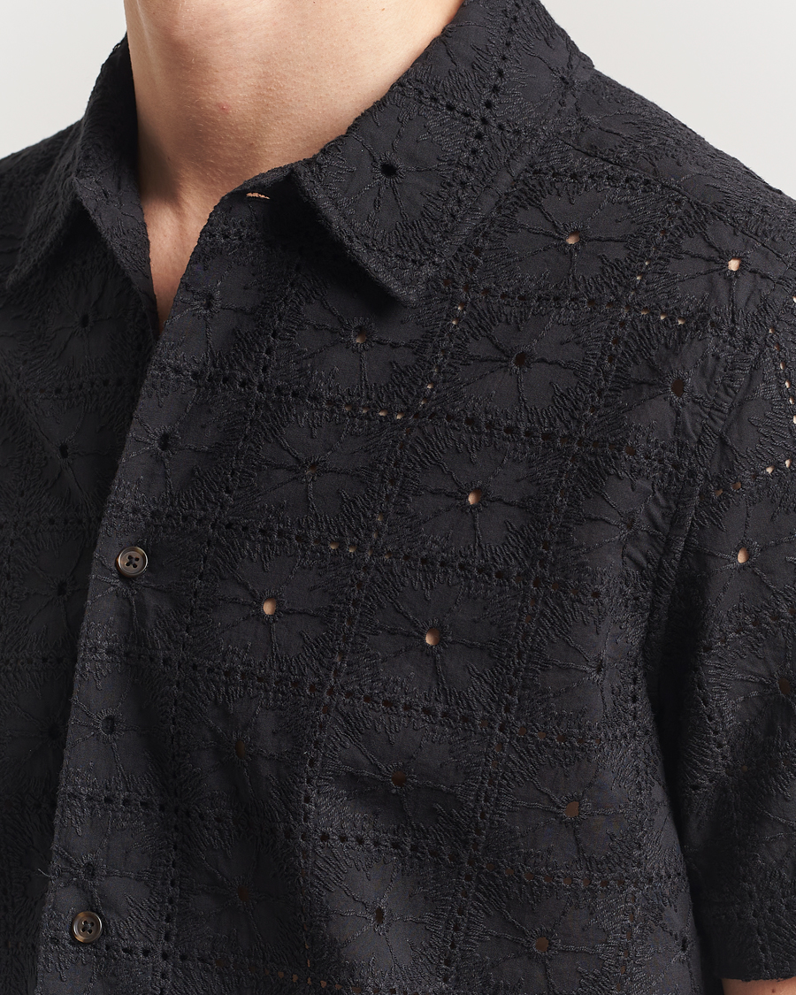 Les Deux Hector Anglaise Short Sleeve Shirt Black