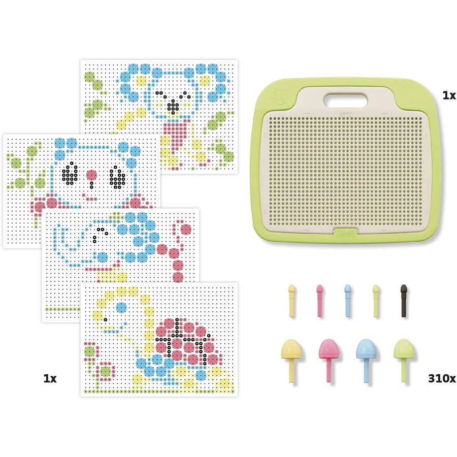 Quercetti PlayEco+ Mosaik-Steckspiel aus recyceltem Kunststoff: FantaColor PlayEco+ (310 Teile)
