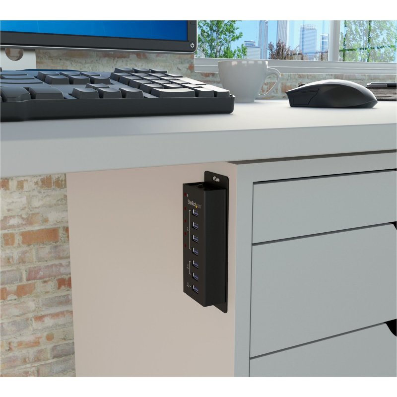 StarTech.com Hub USB 3.0 (5Gbps) Alimenté de 4 ports avec Station de Recharge de 3 ports USB (2 x 1A, 1 x 2A) - Fixation Murale
