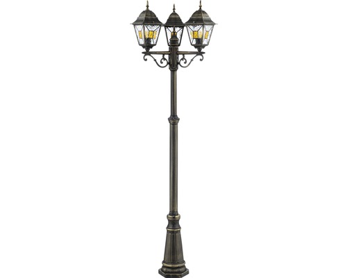 Candelabra IP44 3-lamp HxØ 2200x600 mm Janel zwartgouden kandelaar