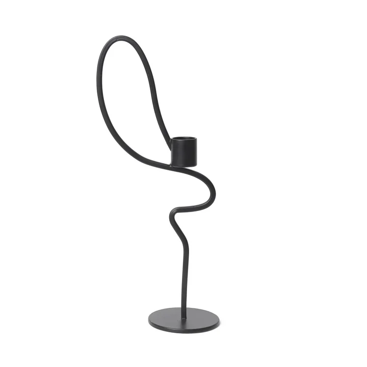 Ferm Living - Valse Kerzenständer hoch, schwarz
