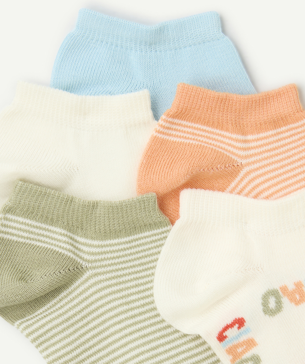 lot de 5 socquettes garçon colorées et avec messages
