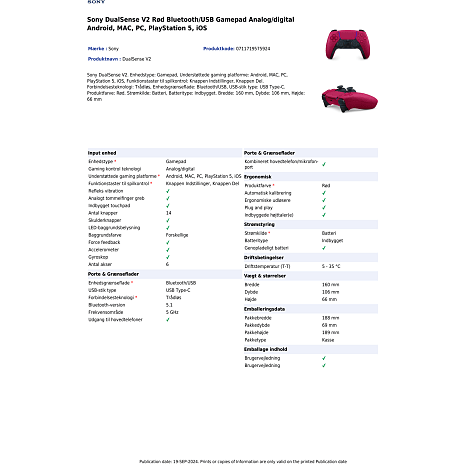 Sony Playstation 5 DualSense trådløs controller - Cosmic Red