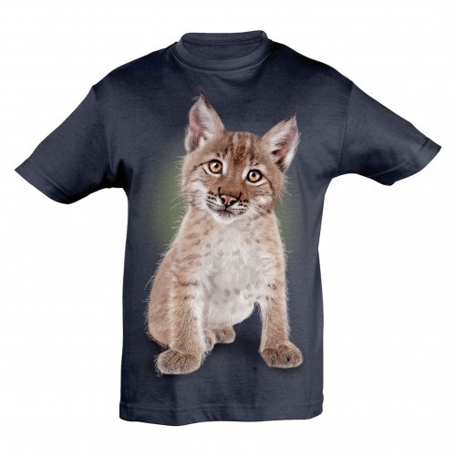 Camiseta infantil Lynx azul para bebê