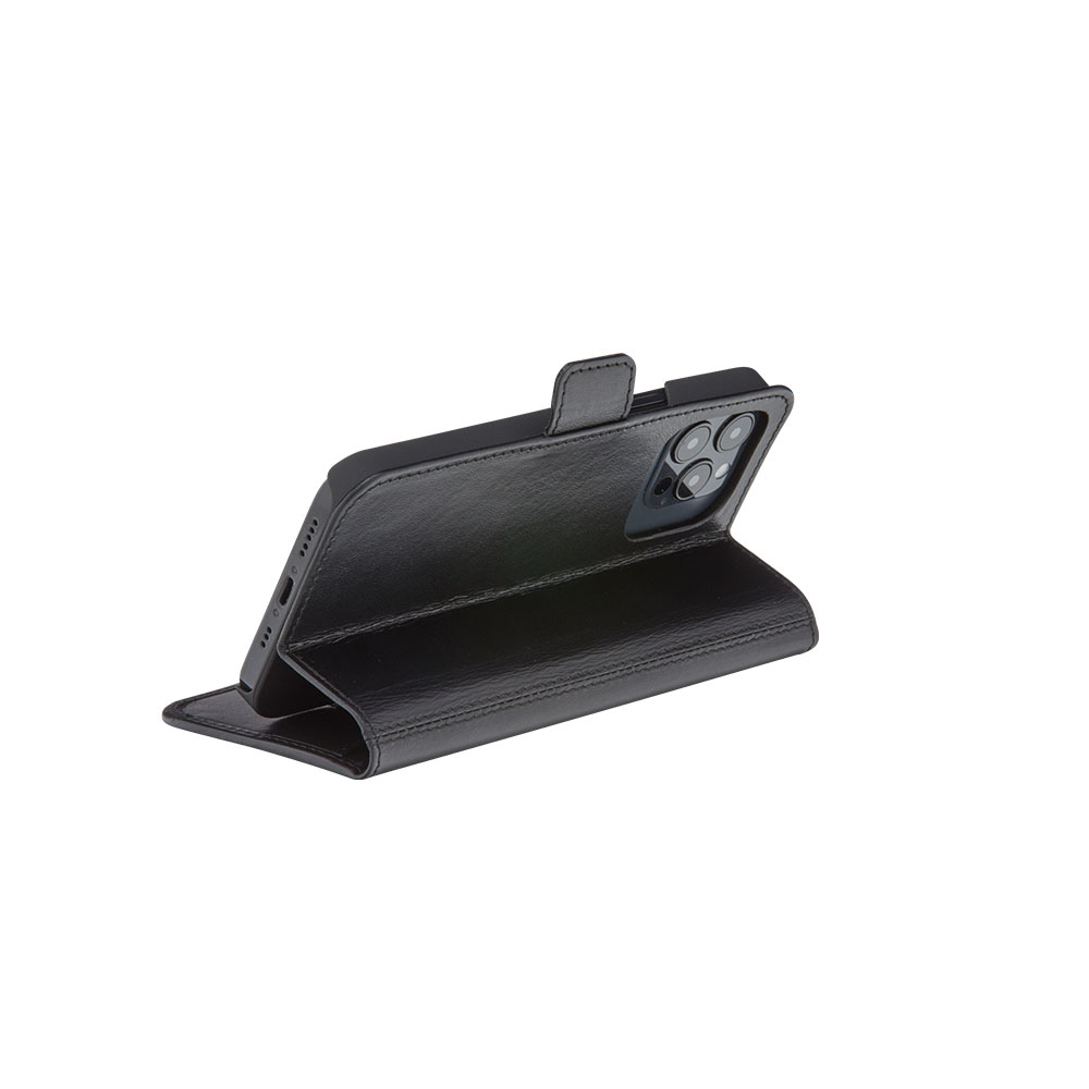 iPhone 13 Pro Echtleder Tasche mit RFID Schutz Copenhagen Slim (CS61GTBL1327) - Schwarz