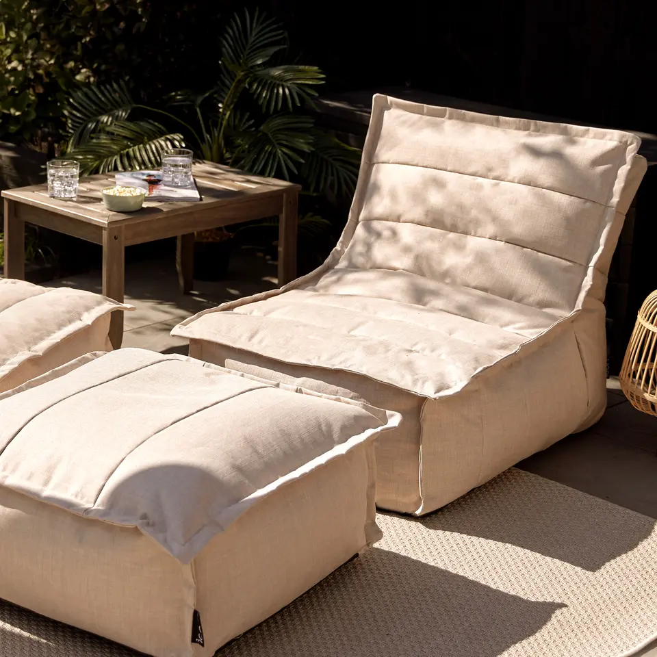icon Zitzak Lounger en Poef Dolce - Zitzak Buiten - Beige