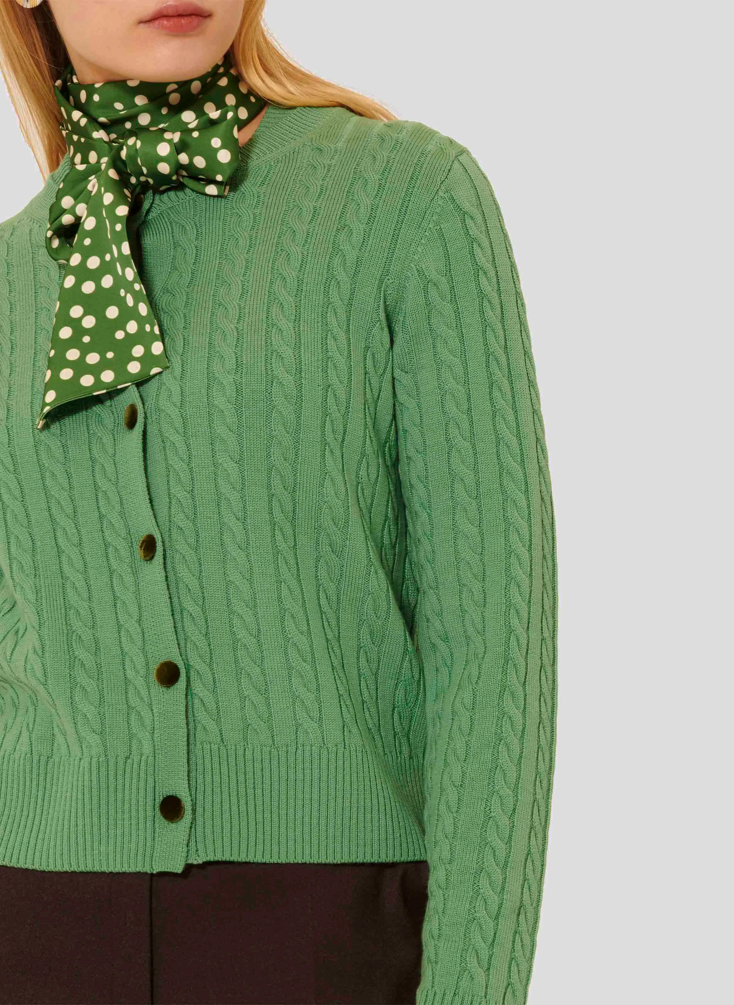 GASPARD - Cardigan droit en laine | Vert
