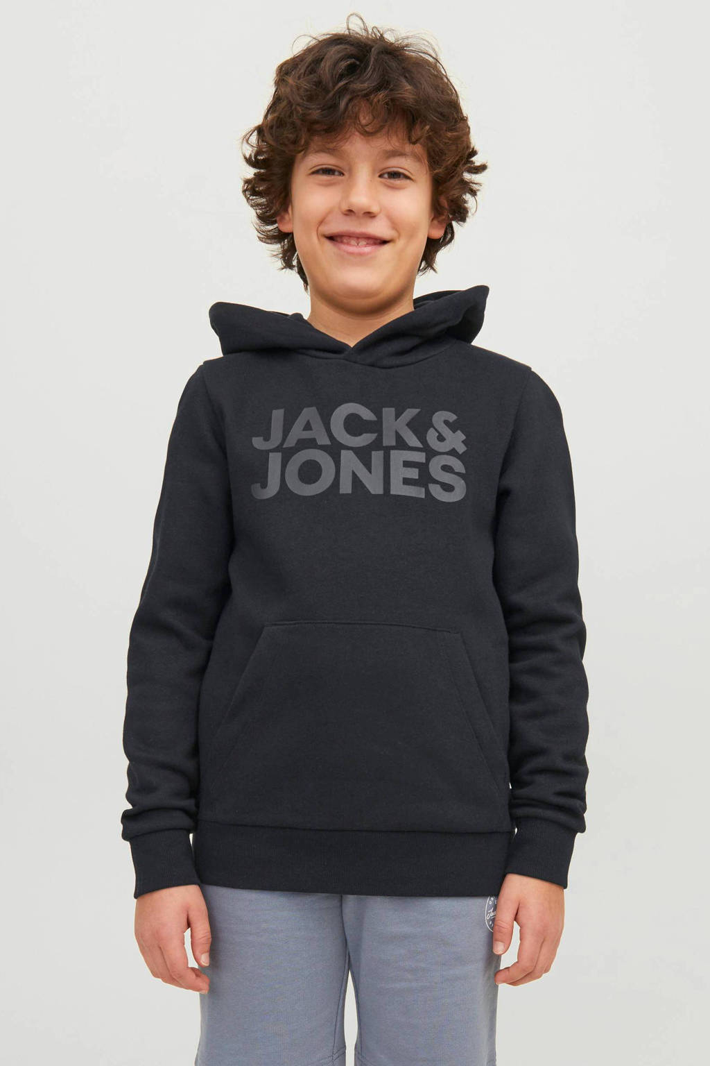 JACK & JONES hoodie JJECORP met logo zwart