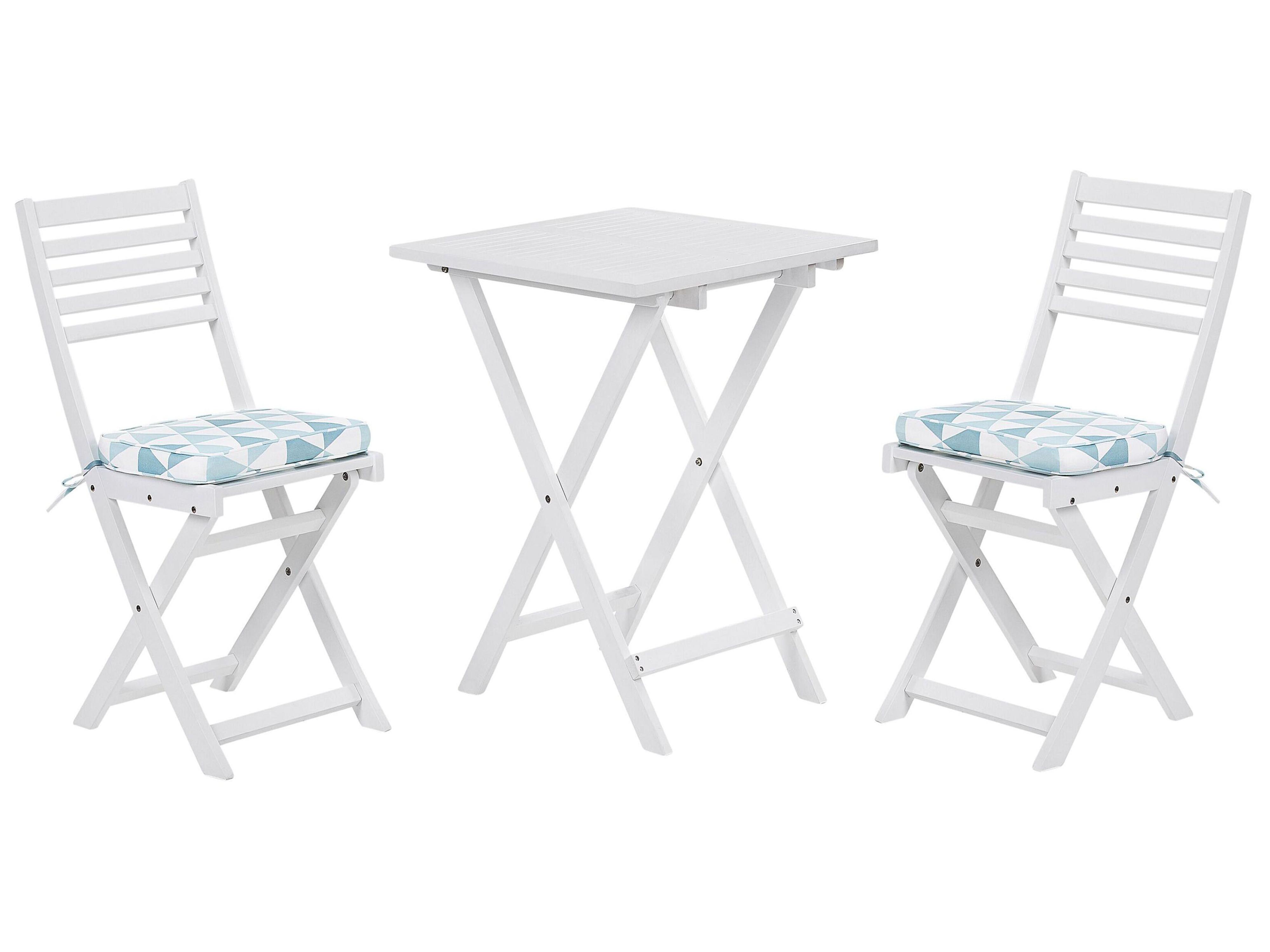 Bistroset met kussens inklapbaar FIJI Acaciahout Blauw