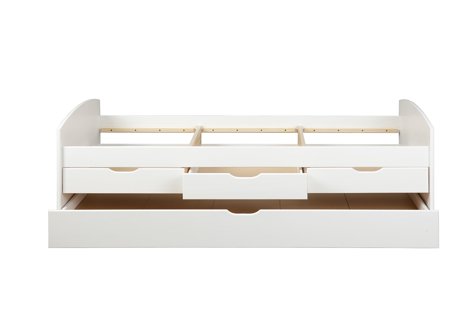 Funktionsbett RIEKA - weiß - Massivholz - 90x200 cm
