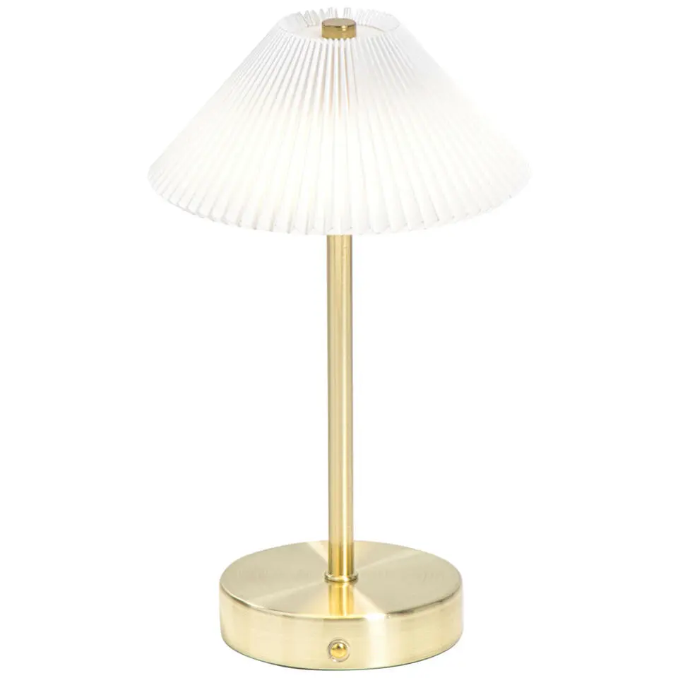 Tafellamp Delia goudkleur USB LED - 27x16x16 cm
