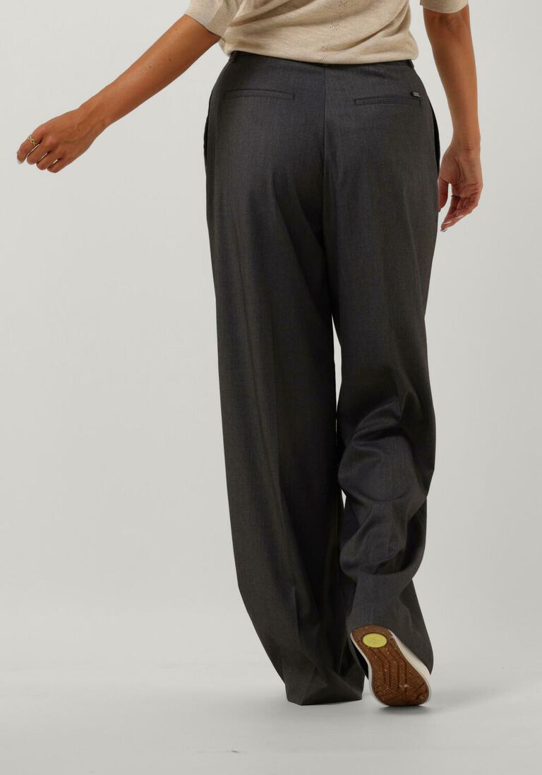 SCOTCH & SODA grijze scotch & soda wijde broek rose pleated high-rise wide leg pant