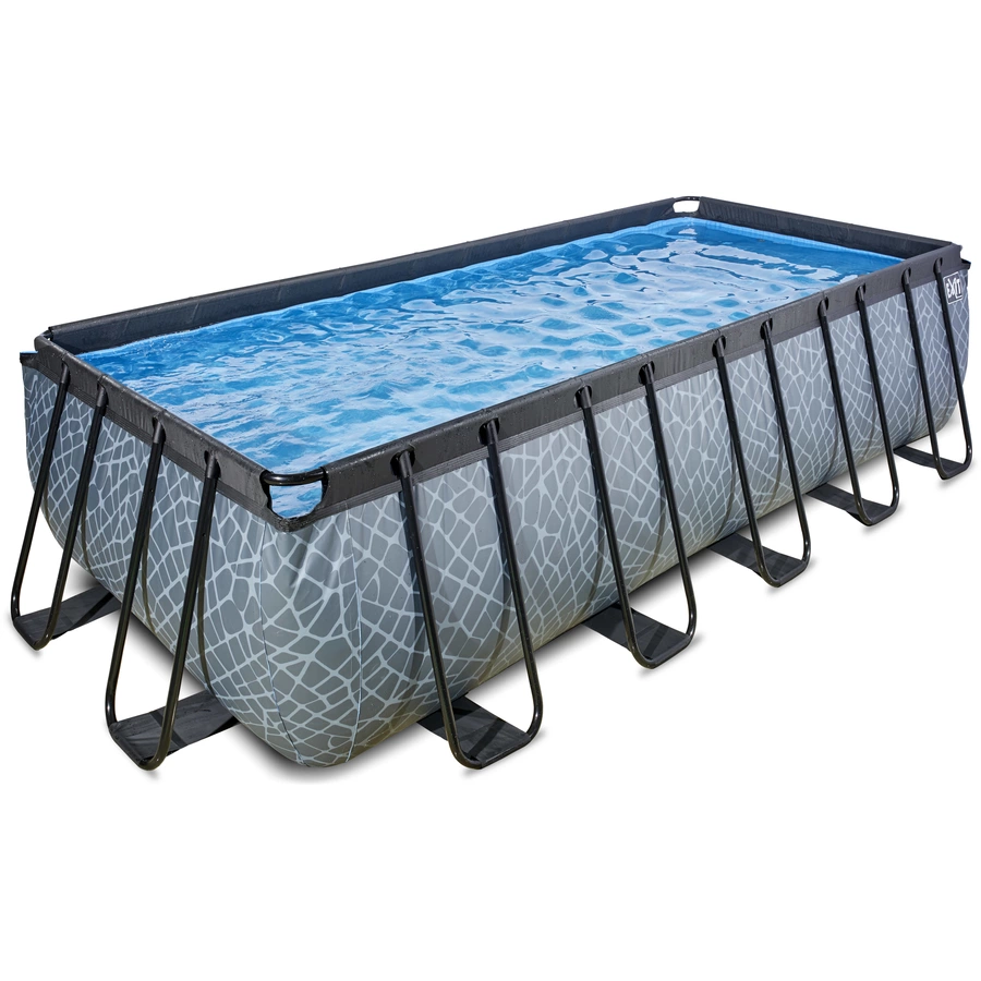 EXIT Stone Pool 540x250x122cm mit Sandfilterpumpe, grau