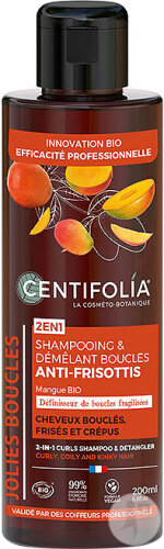 Centifolia Shampoing Et Démêlant Boucles 2en1 Cheveux Bouclés/Frisés/Crépus 200ml