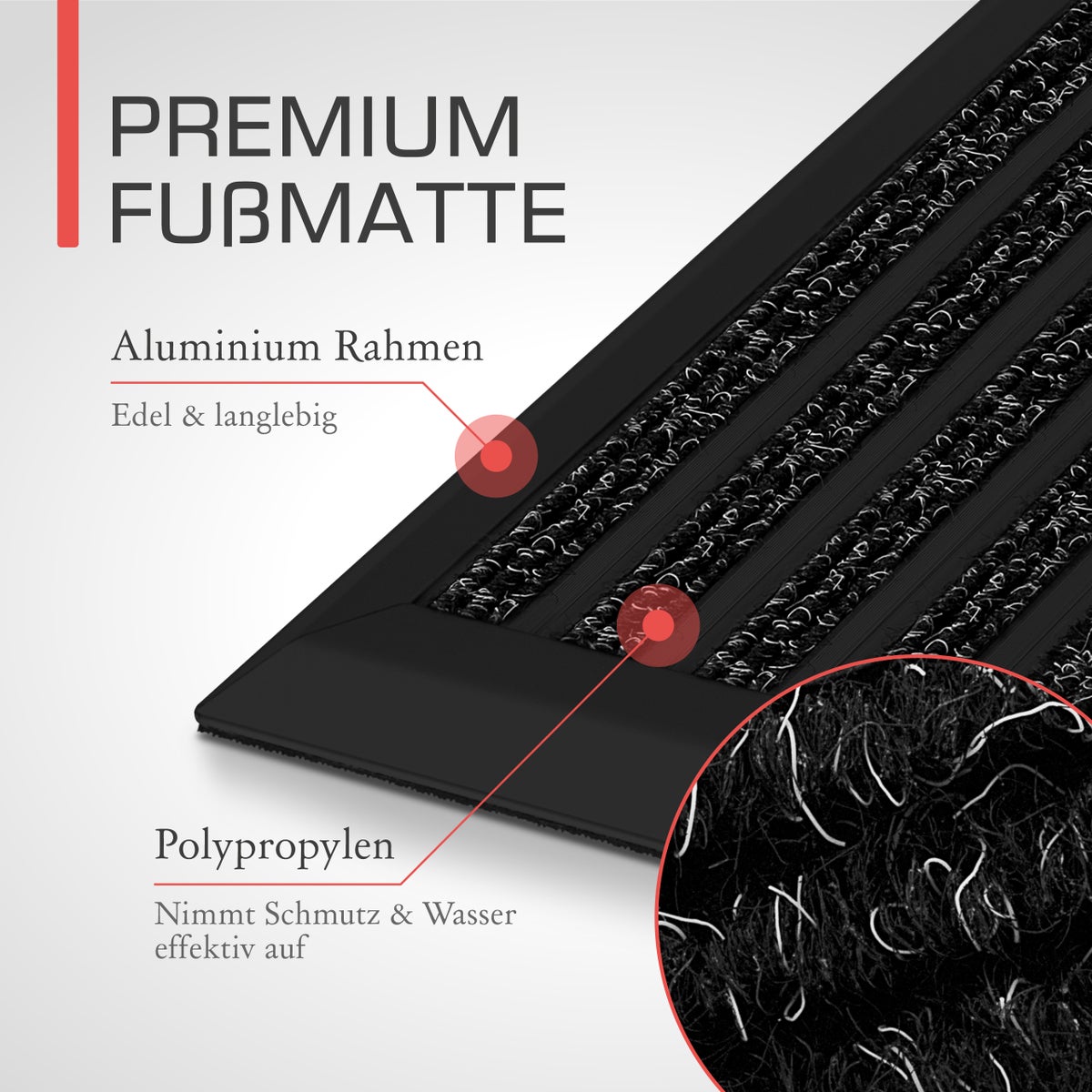 Bomoe AluGant DL Aluminium Deurmat L70xB100xH1.5cm Antraciet