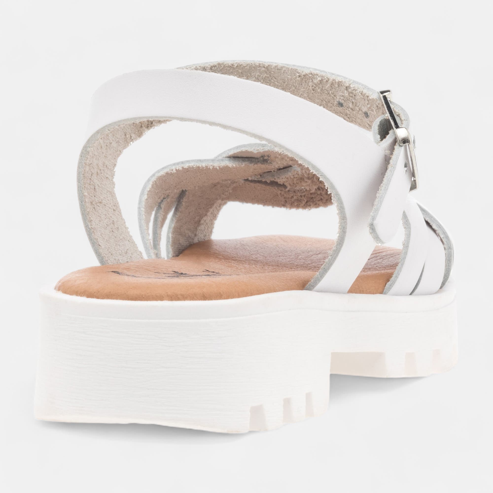 Sandales Fille en cuir blanc