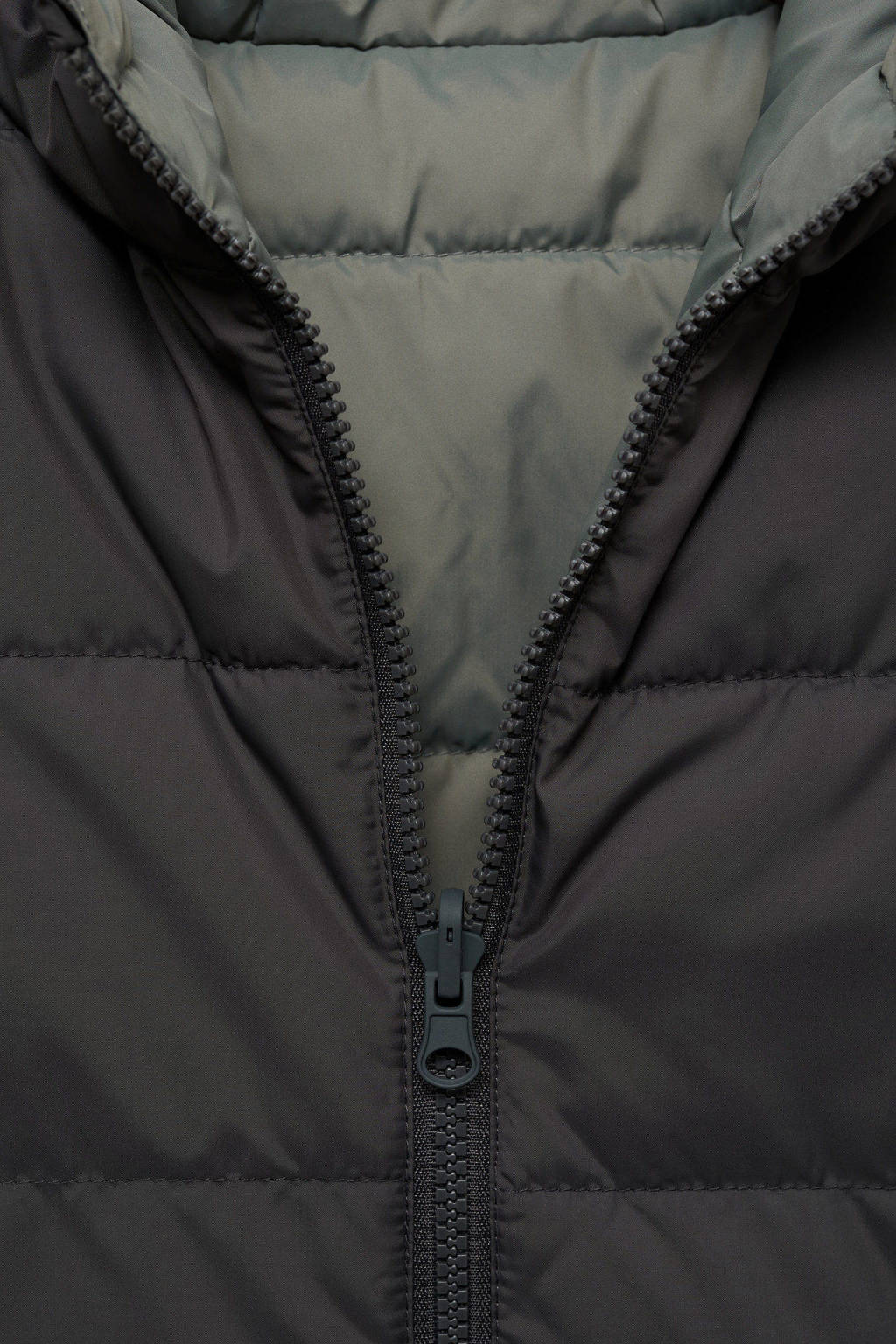 Mango Kids reversible bodywarmer grijsgroen/antraciet