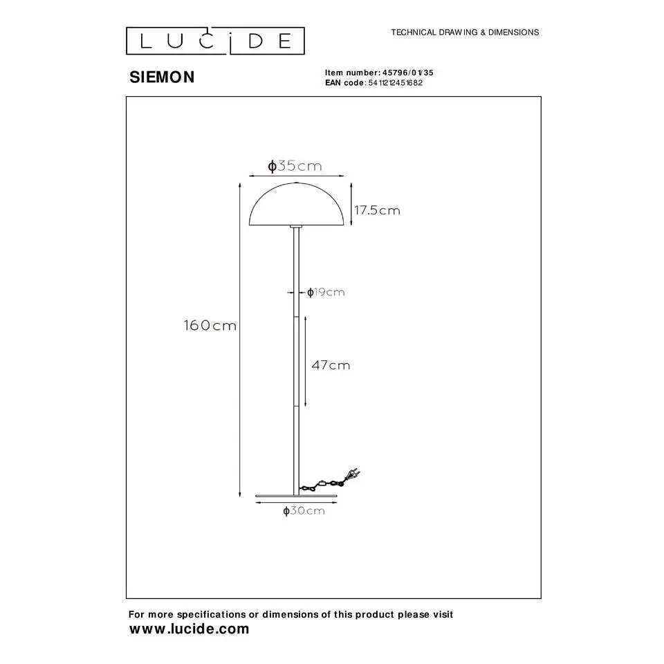Lucide SIEMON Vloerlamp - Blauw