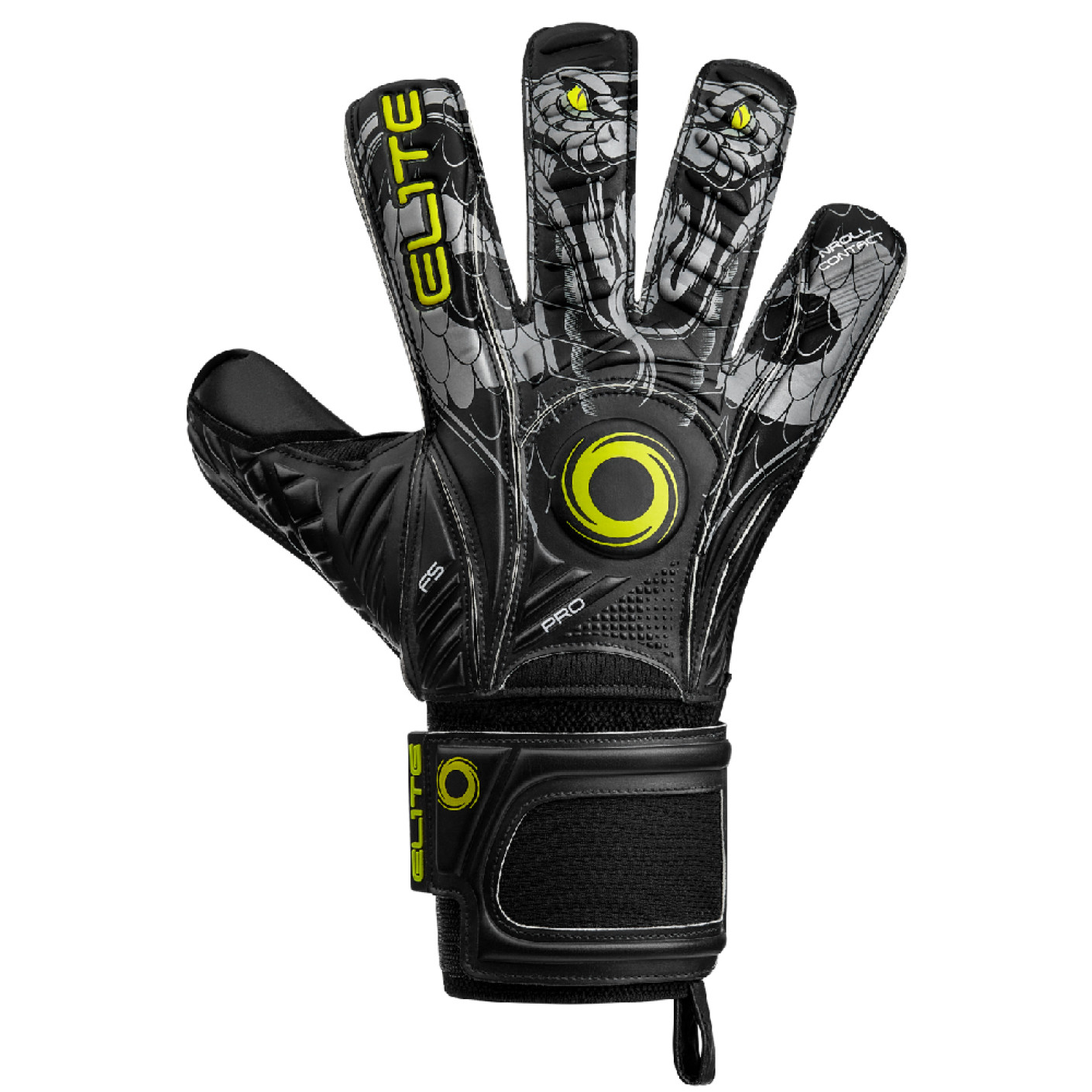 Elite Sport Vibora Keepershandschoenen Zwart Felgeel Grijs