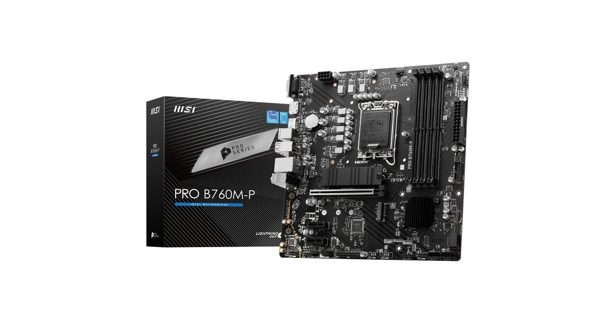 MSIPRO B760M-P socket 1700 moederbord  (Zwart, RAID, Gb-LAN, Sound, µATX)