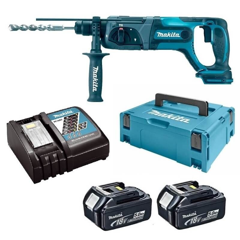 Makita DHR241RTJ 18V Li-ion accu SDS-plus combihamer set (2x5.0Ah) in Mbox
