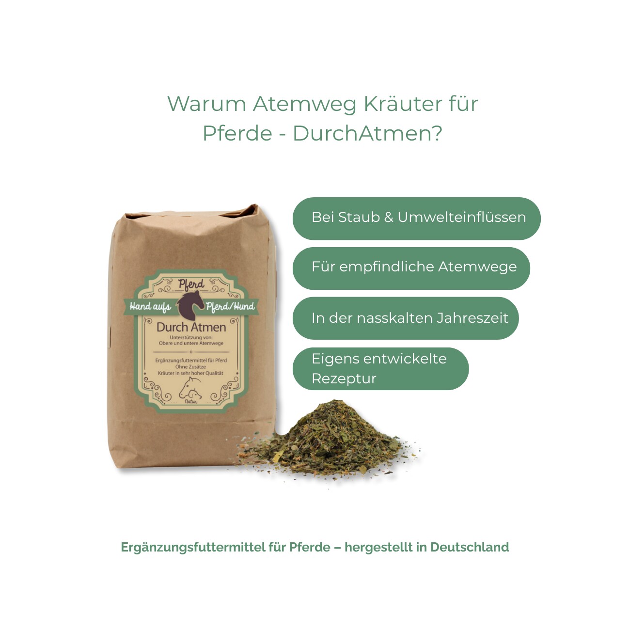 Hand aufs Pferd/Hund Atemweg Kräuter für Pferde – DurchAtmen 1kg
