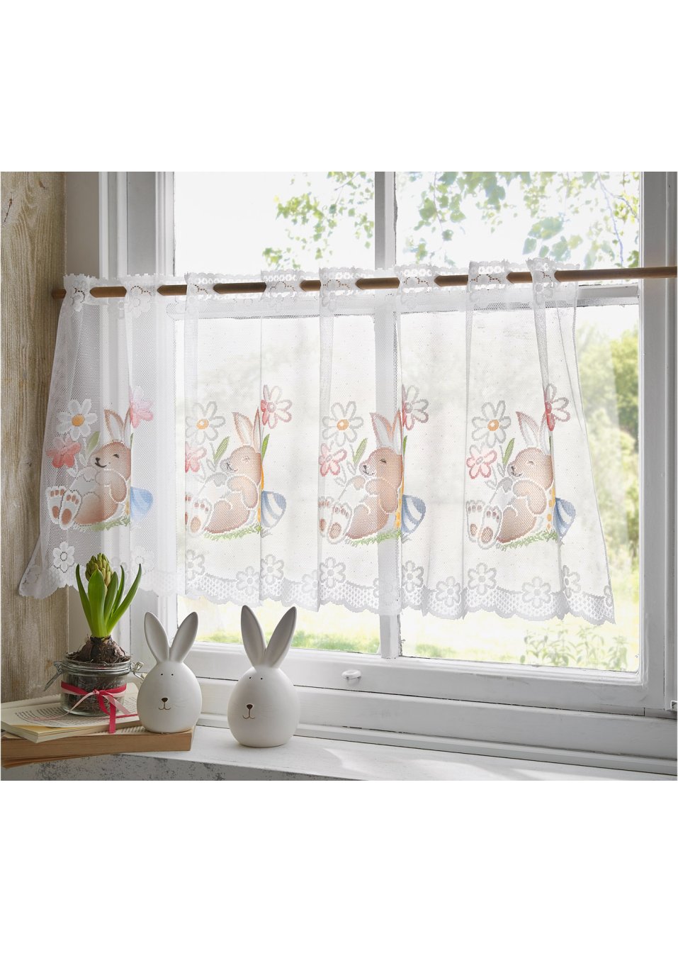 Brise-bise jacquard avec lapins de Pâques