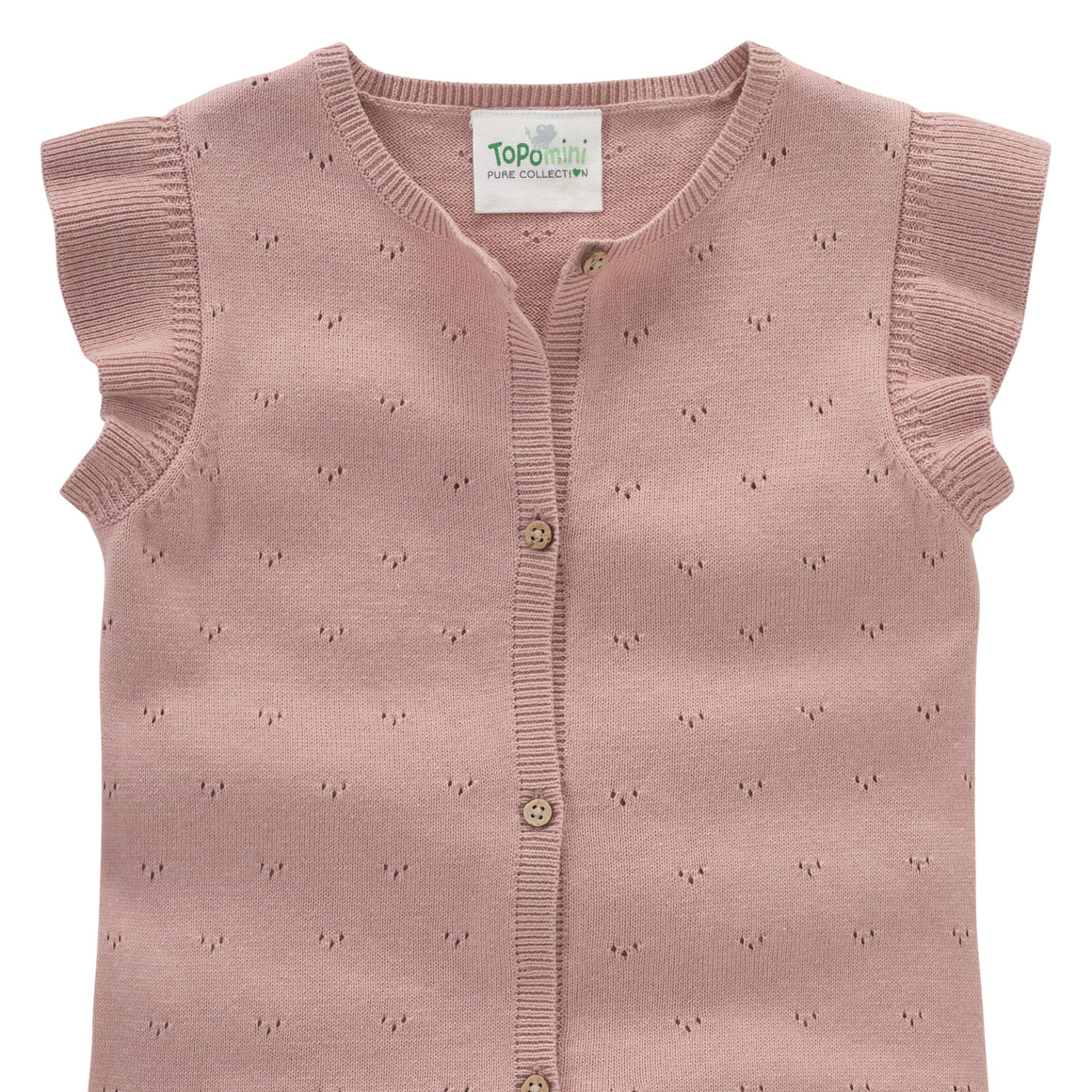Topomini Pure Collection Baby Strickoverall mit Ajour-Muster altrosa