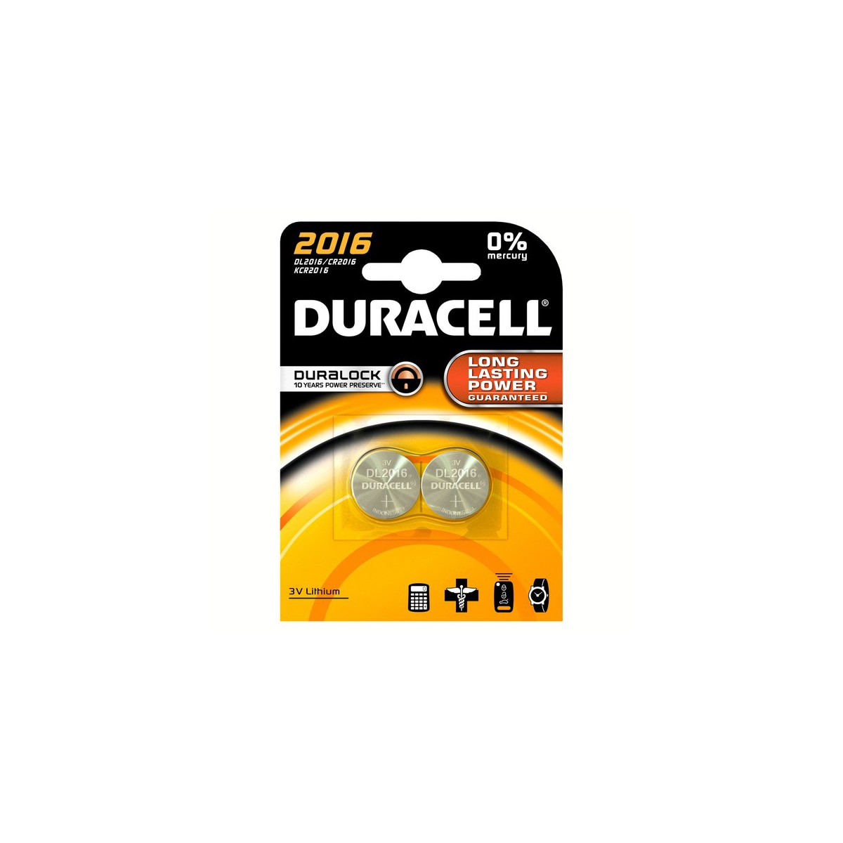 Duracell batteri CR2016 (2 stk)