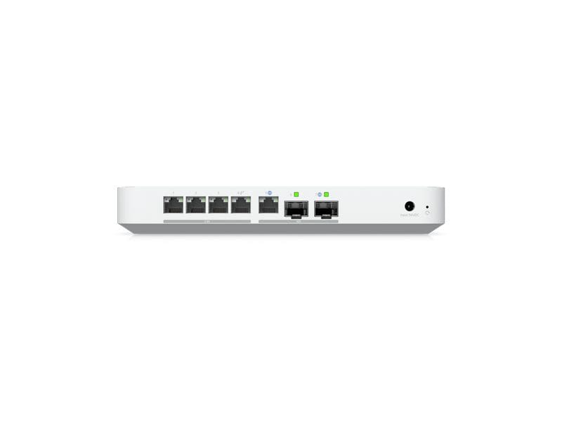 Ubiquiti Router UniFi Gateway UXG-Fiber (1x PoE  30W) Unabhängiges Desktop-10G-Gateway mit integriertem 4-Port-2.5-GbE-Switch, 1x 10G SFP  WAN, 1x 10G RJ45 WAN, 1x 10G SFP