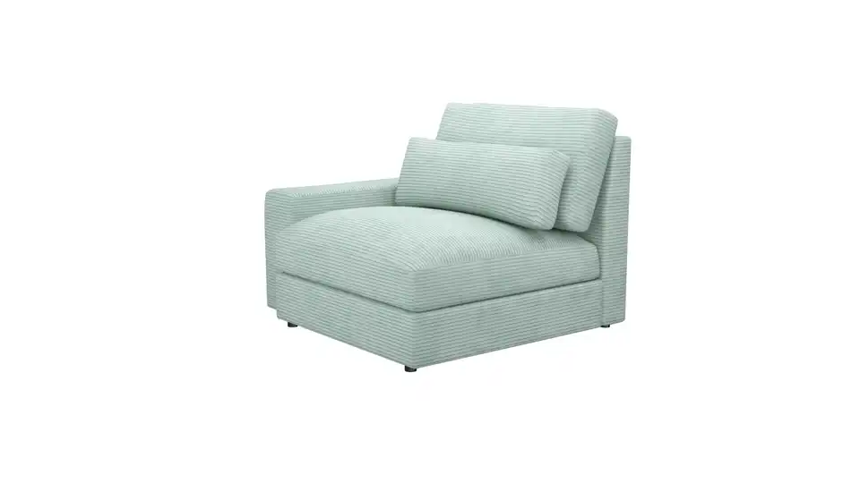 Element Branna Mintgrün Cordstoff mit Armlehne links